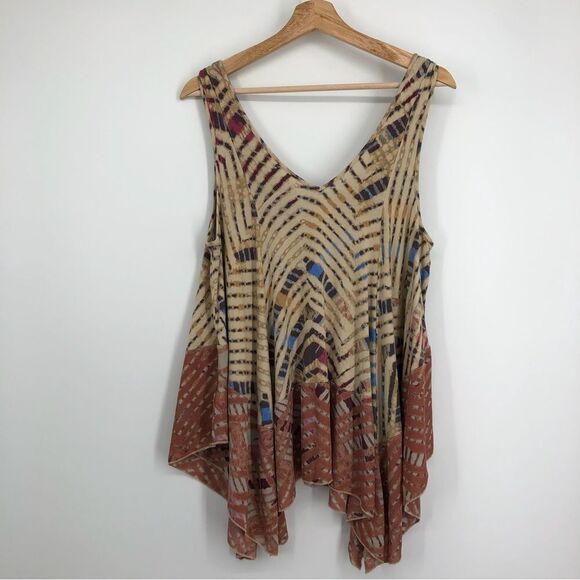 Free People Tank Top Womens Small Swing Tie Dye Festival Hippie Boho Chic Flowy - Picture 7 of 7